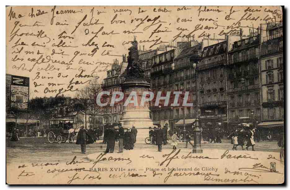 Paris 17 - La Place et Boulevard de Clichy - CPA 