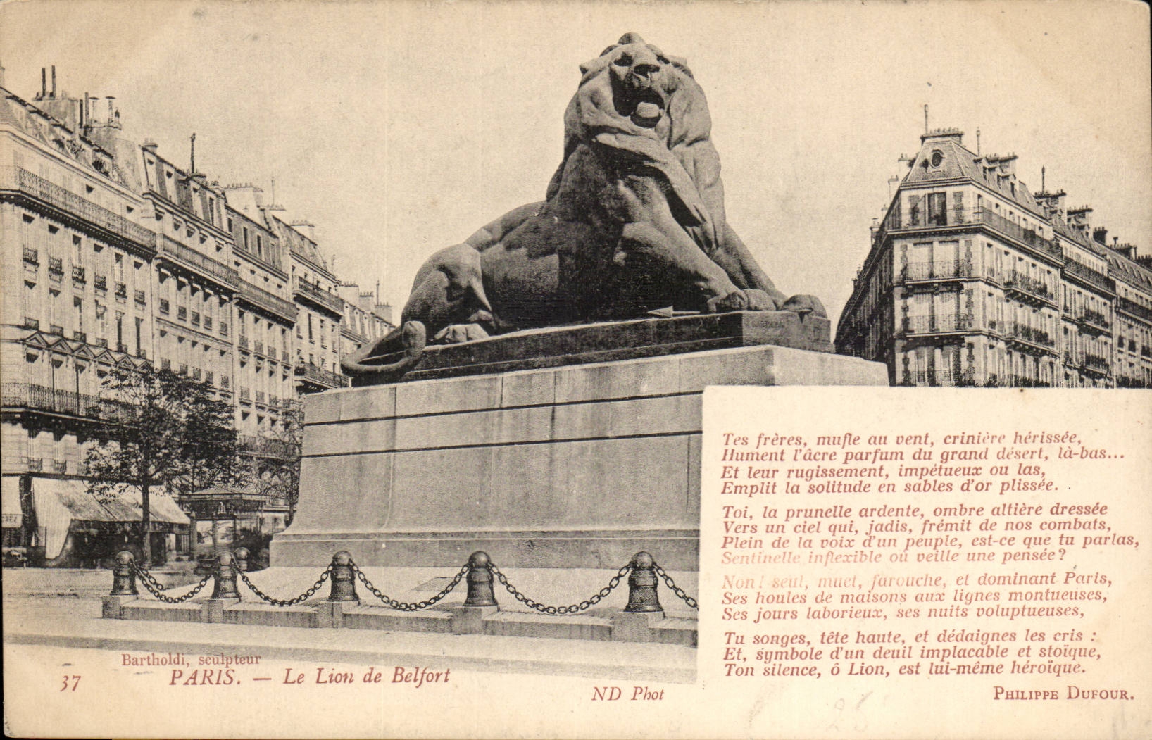 Paris 14 - Le Lion de Belfort CPA 