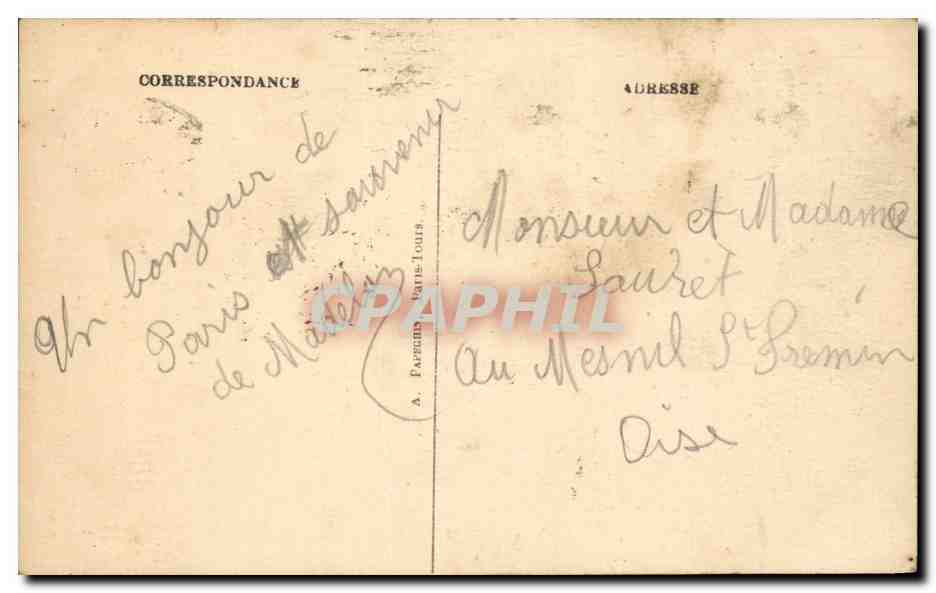 Paris 4 - La Tour Saint Jacques CPA  — Verso