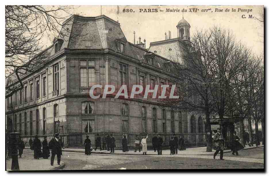 Paris - 16 - Mairie de XVI arrondissement - Rue de la Pompe - CPA 