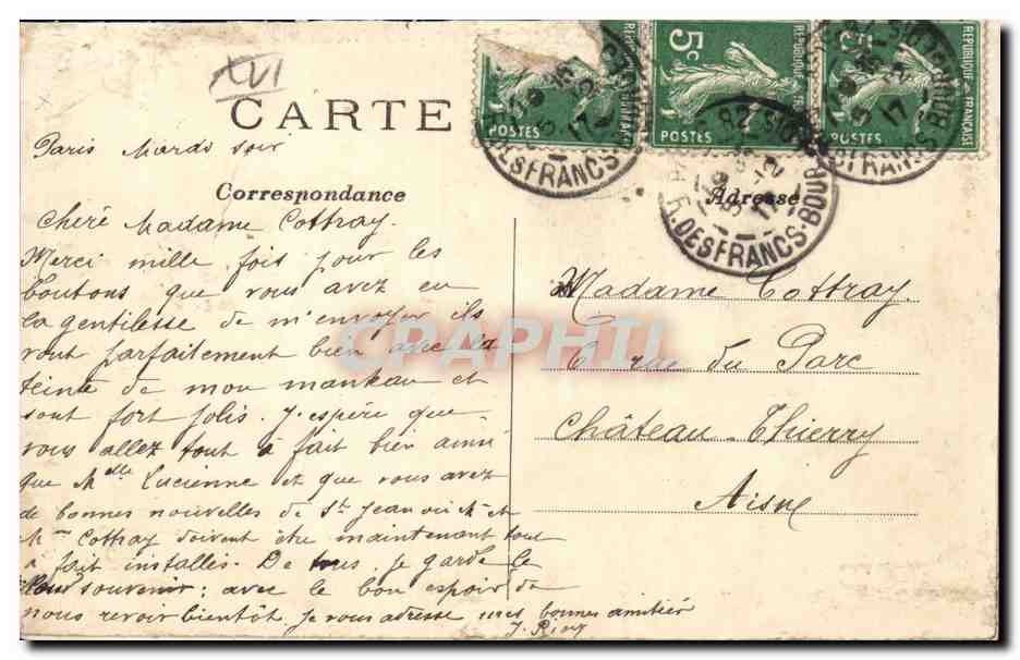 Paris - 16 - Mairie de XVI arrondissement - Rue de la Pompe - CPA  — Rückseite