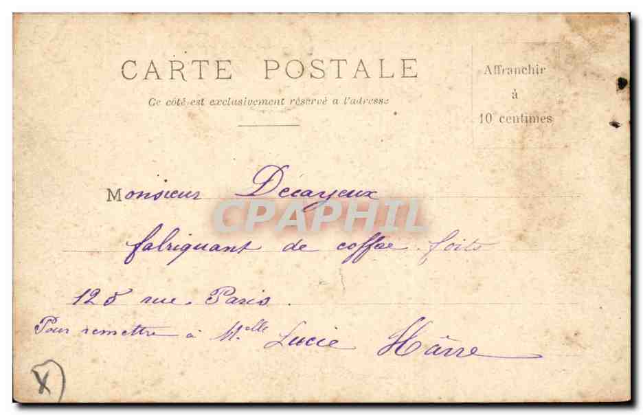 Paris 10 - Statue et Place de la Republique - chocolat - CPA  — Verso