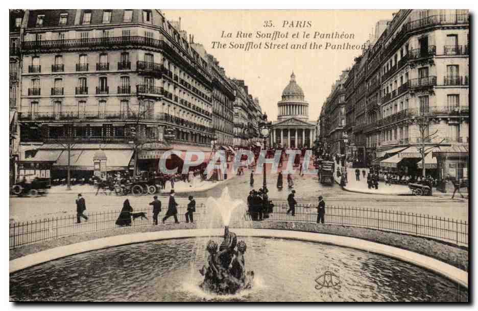 Paris 5 - La Rue Soufflot et le Pantheon - CPA 
