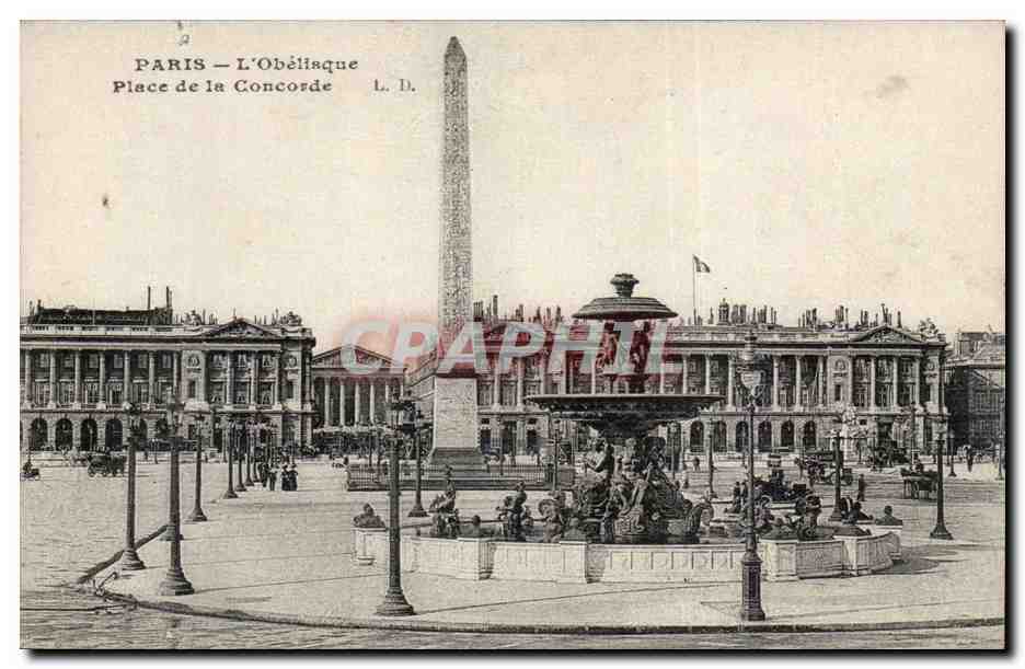 Paris - 8 - Place de la Concorde - Obelisque CPA 