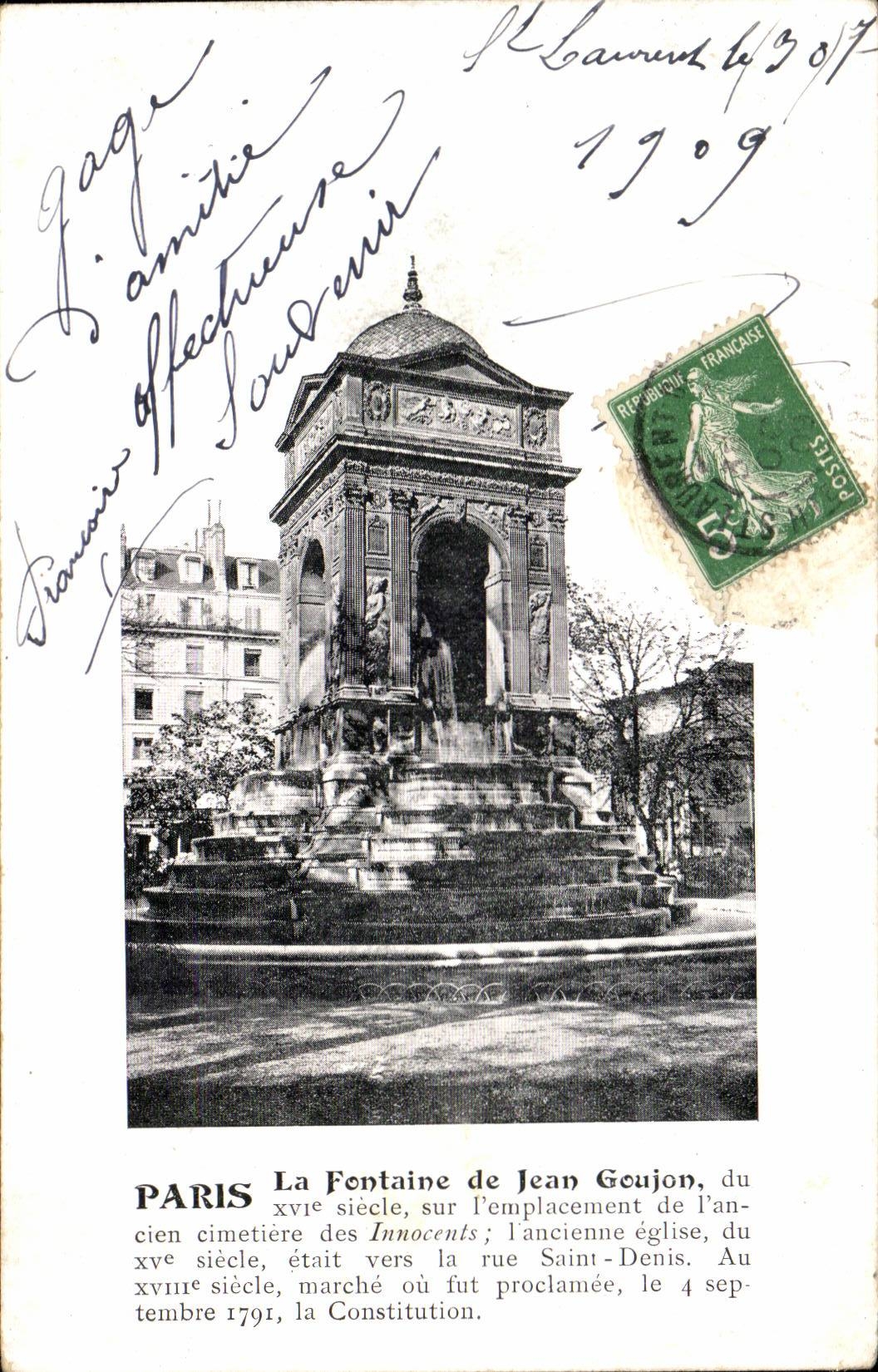 Paris 1 - La Fontaine de Jean Gonjon - CPA 