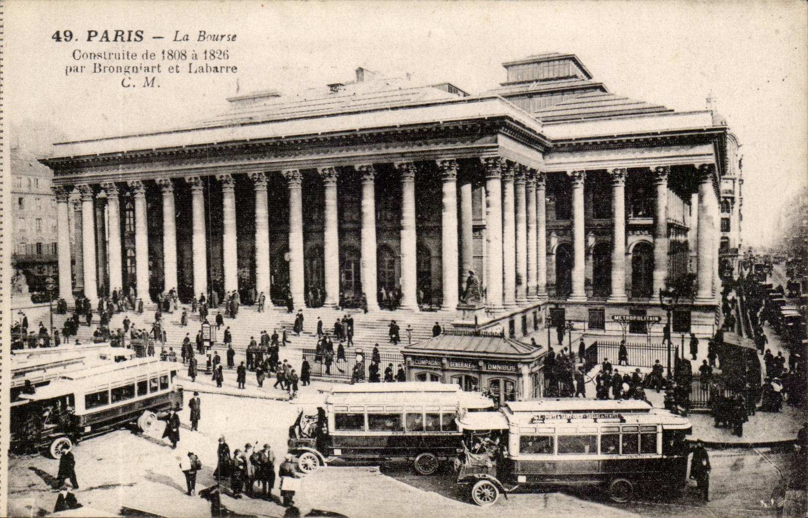 Paris 2 - La Bourse - Autobus - CPA 
