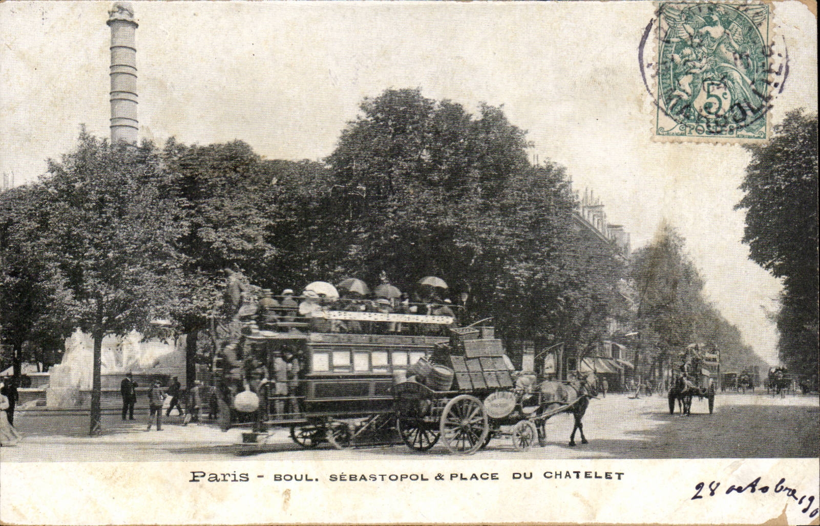 Paris - 3 - Boulevard Sebastopol et Place du Chatelet - CPA 