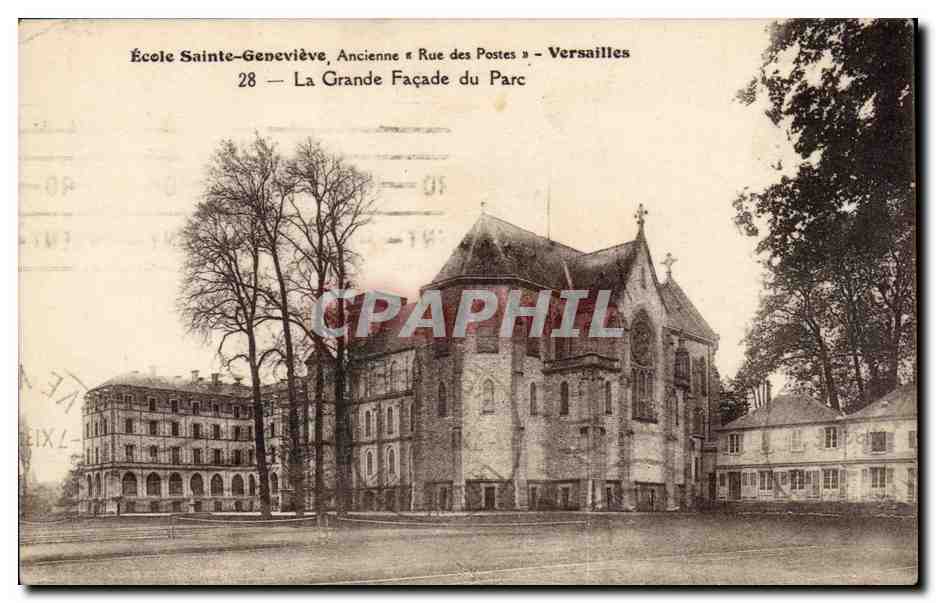 École Sainte-Geneviève, Ancienne Rue des Postes — Versailles — 28 — La Grande Façade du Parc