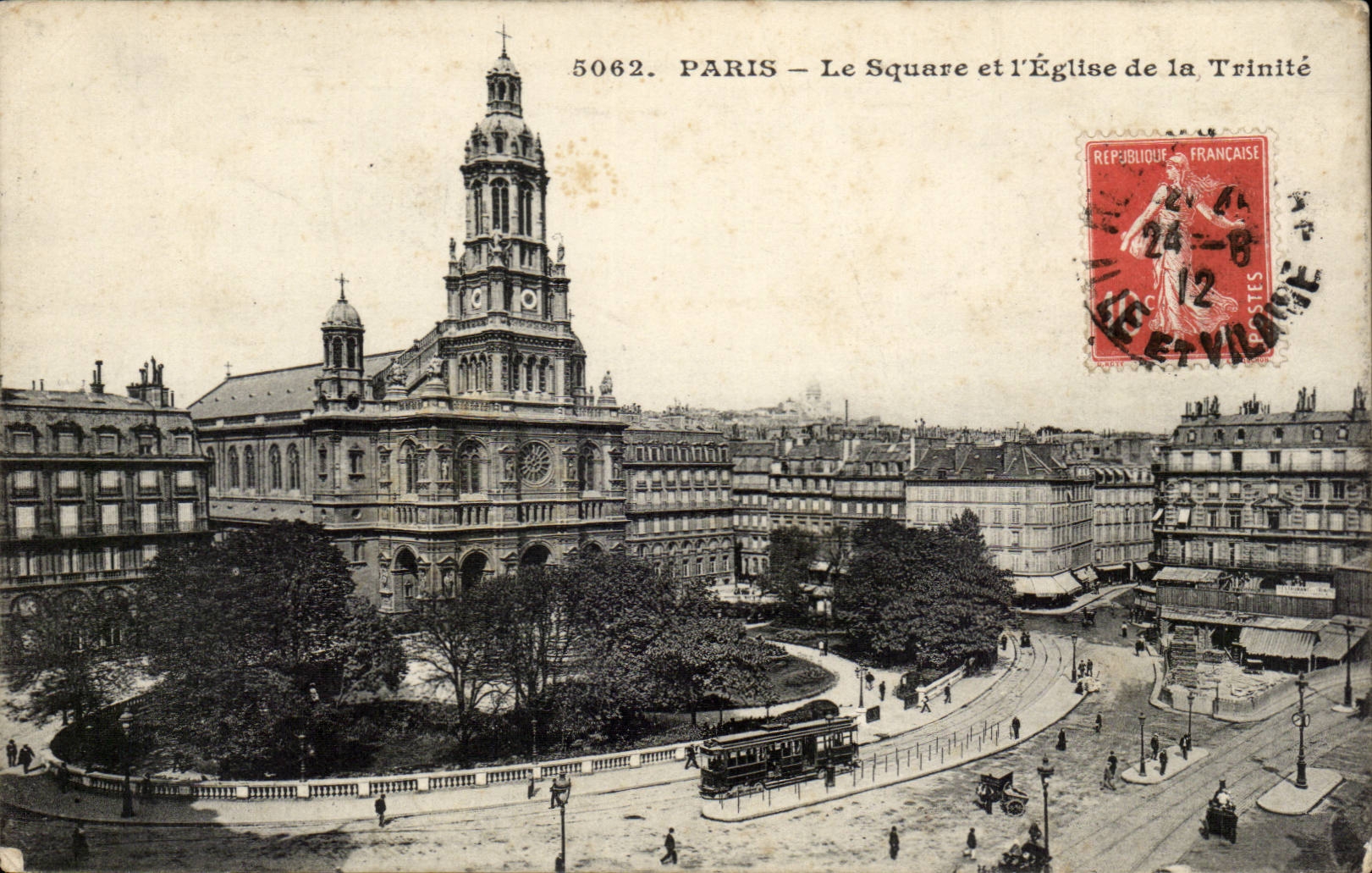 Paris 9 - Eglise de la Trinite - Le Square CPA 