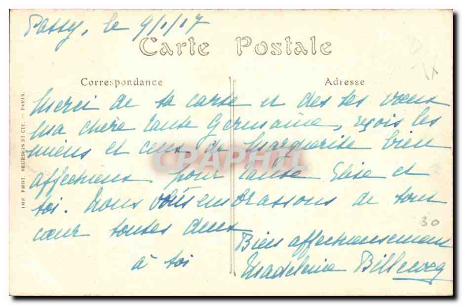 Paris 9 - Place de l'Opera - Vue prise de l'Entree du Metropolitain - CPA  — Rückseite