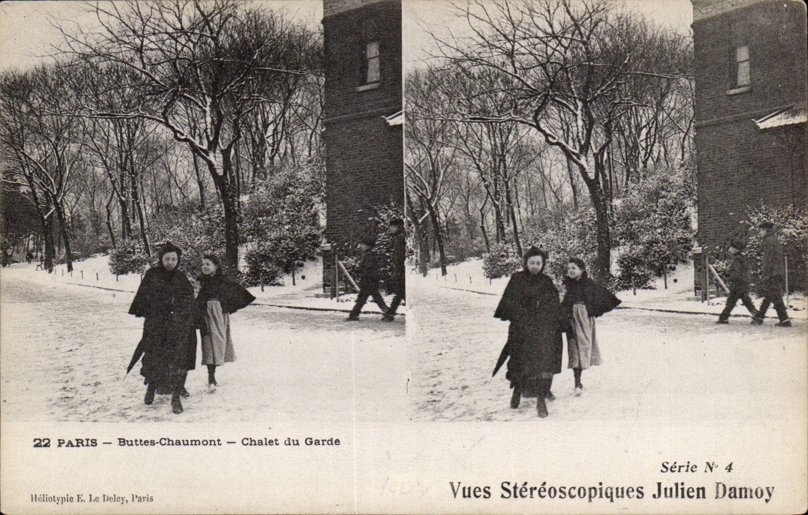 Paris 19 - Chalet du Garde - Buttes Chaumont - Vues Stereoscopiques - Julien Bamoy - CPA 
