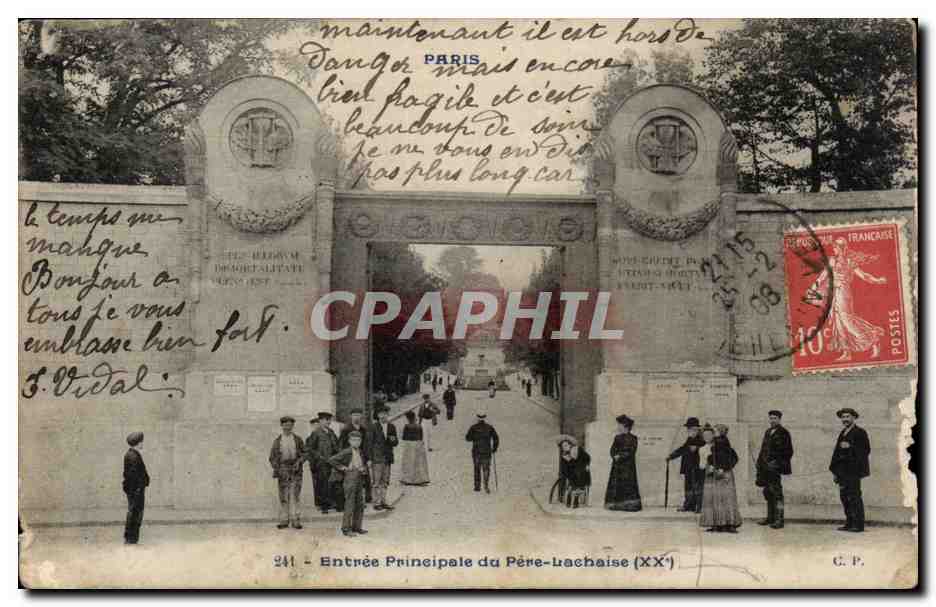 Paris 20 - Entree Principale du Pere Lachaise - CPA 