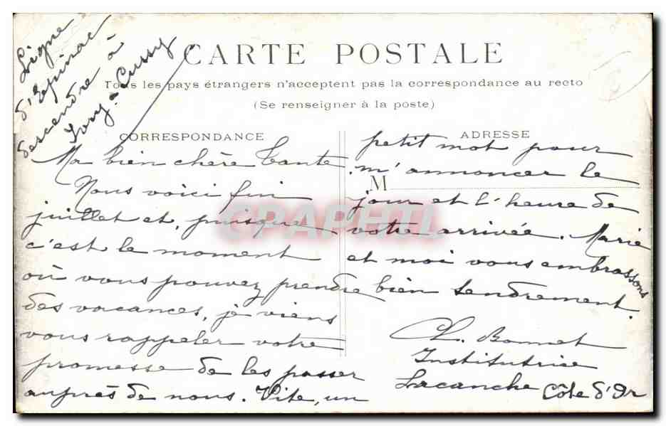Paris 8 - Gare Saint Lazare - CPA  — Verso