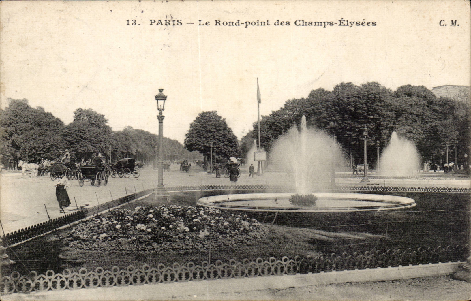 Paris 8 - Le Rond Pont des Champs Elysees CPA 