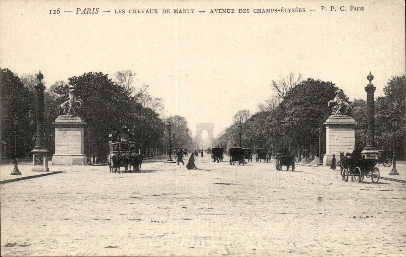 Paris - 8 - Avenue de Champs Elysees - Les Chevaux de Marley - CPA 
