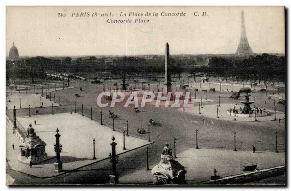 Paris 8 Place de la Concorde - CPA Tour Eiffel