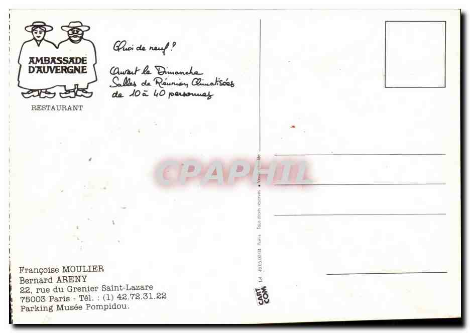 CPM Humour Paysan et Paysanne Auvergne — Rückseite