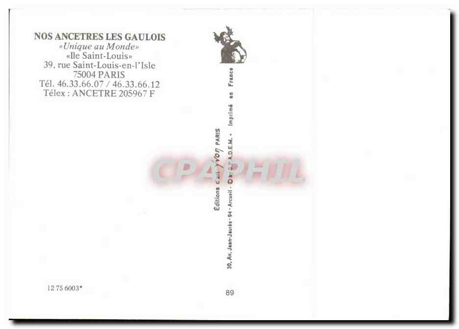 CPM Paris Nos ancetres les Gaulois Ile Saint Louis (restaurant) — Rückseite