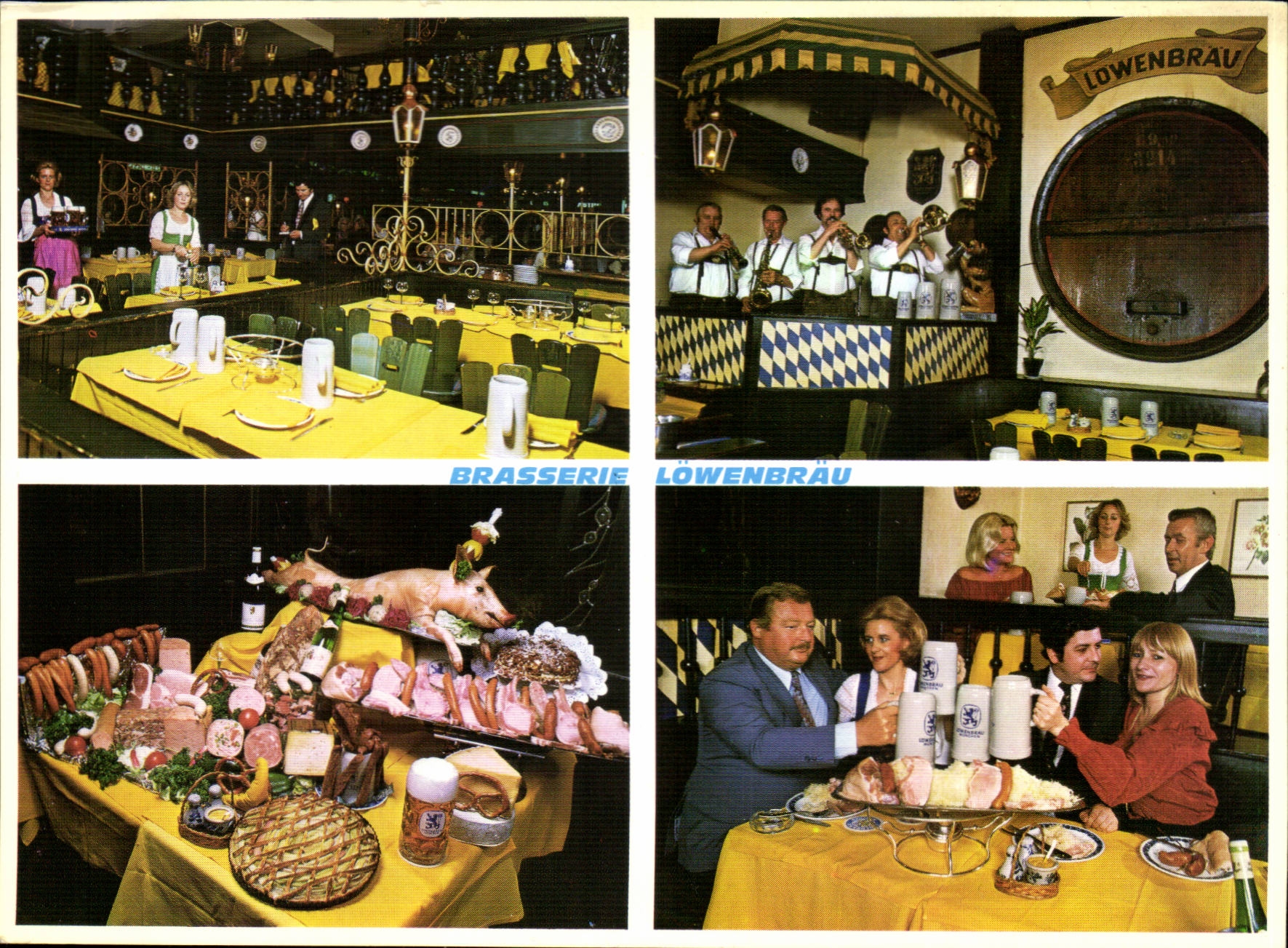 Paris CPM Brasserie Lowenbrau P Rath Maison des succulentes choucroutes Avenue des champs Elysees Reine Baviere Bieres