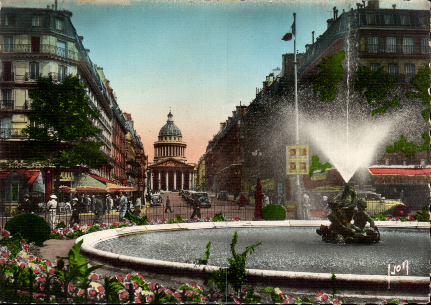 Paris 5 Place Edmond Rostand - Rue Soufflot - Le Pantheon CPA 