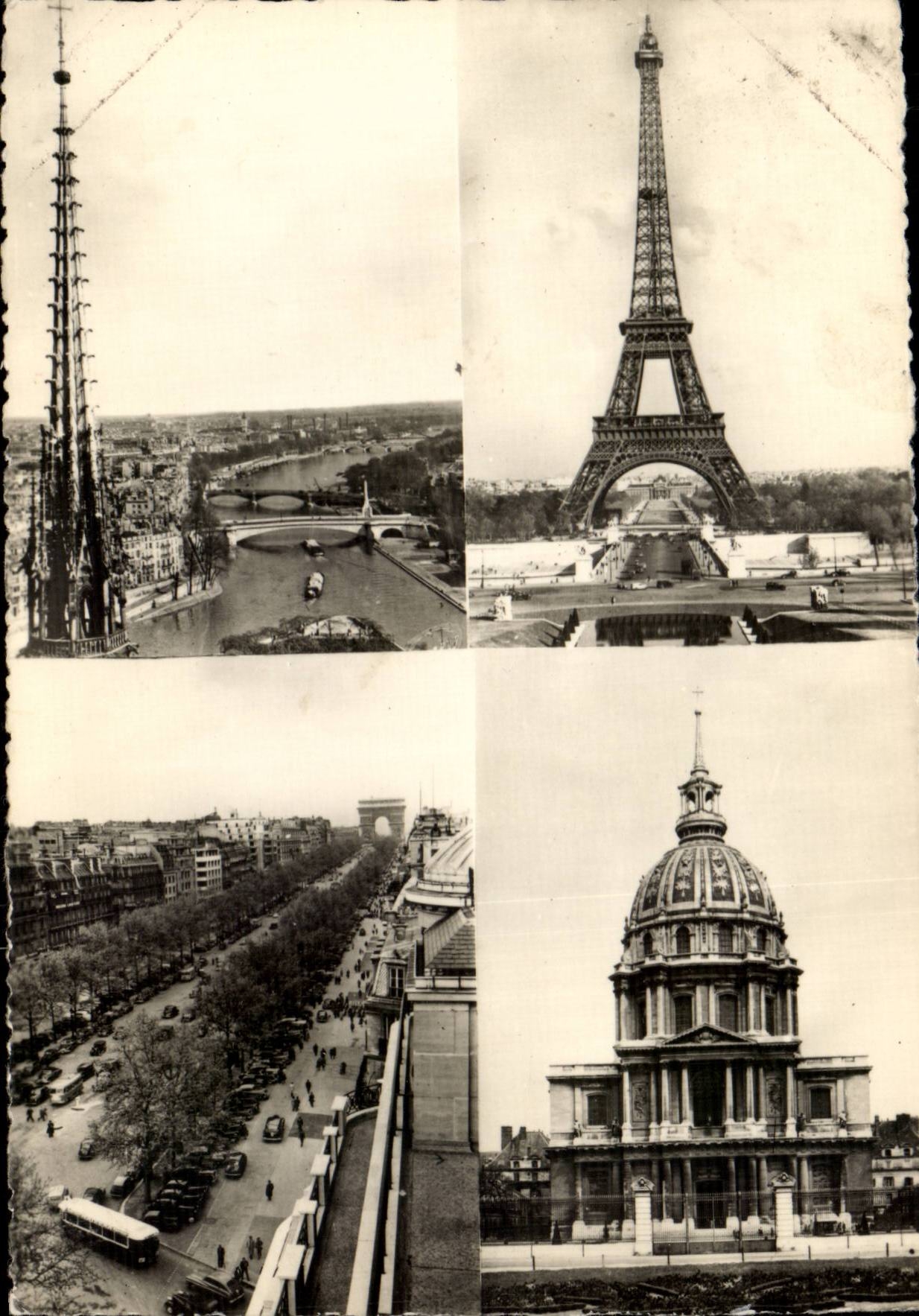 Paris - Souvenir - Tour Eiffel - Eiffel Tower CPA 