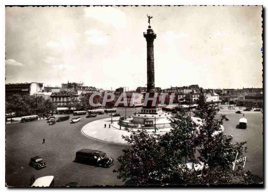 Paris - 10 - Place de la Bastille et Colonne Juillet CPA 