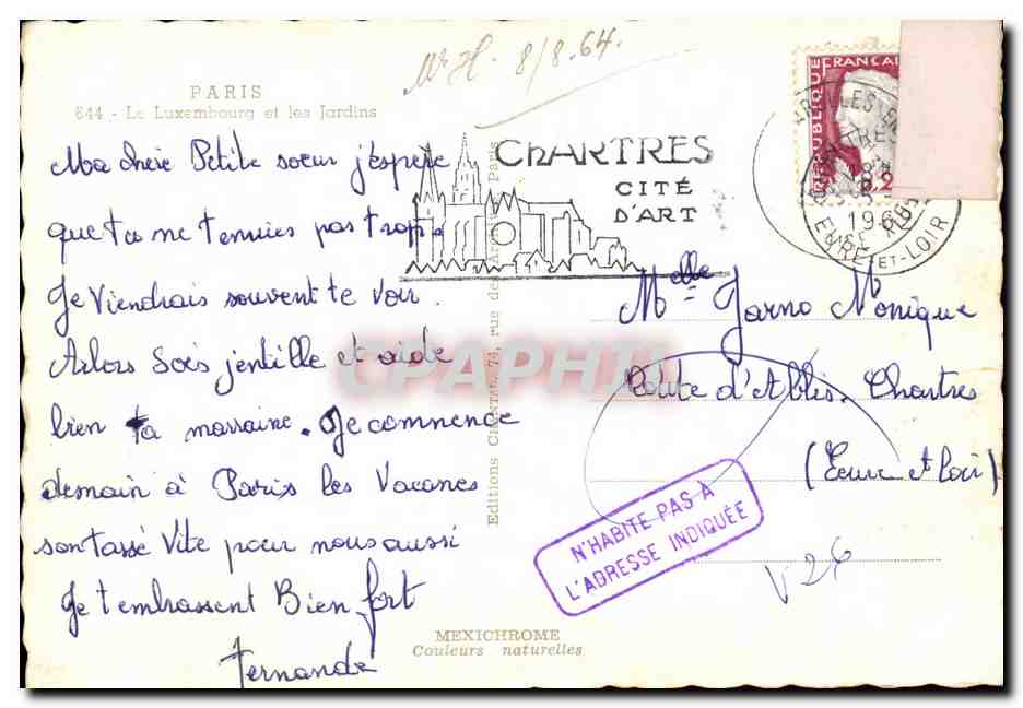 Paris - 6 - Le Luxembourg et les Jardins CPA  — Rückseite