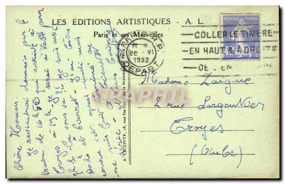 Paris 4 - Panorama pris du Pavillon de Flore sur la Seine - CPA  — Rückseite