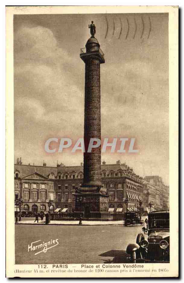 Paris - 1 - Place et Colonne Vendome - CPA 
