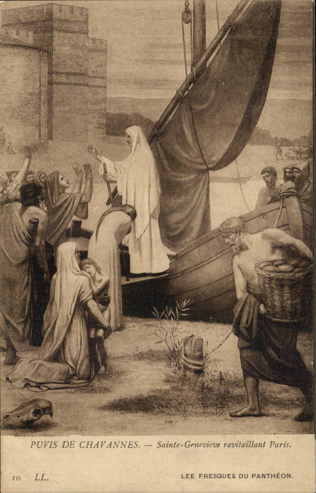 Paris - 5 - Les Fresques du Pantheon - Puvis de Chavannes - Sainte Genevieve - CPA 