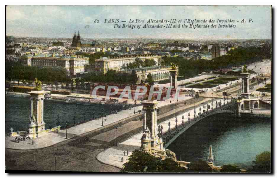 Paris - 7 - Pont Alexandre III - l'Esplanade des Invalides CPA 