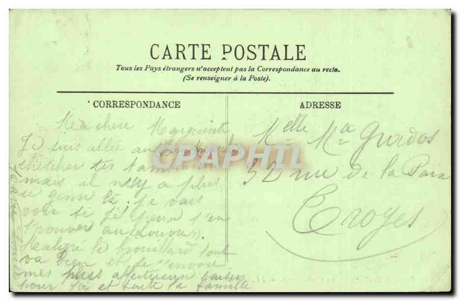 Paris - 1 - La Conciergerie - bateau CPA  — Verso