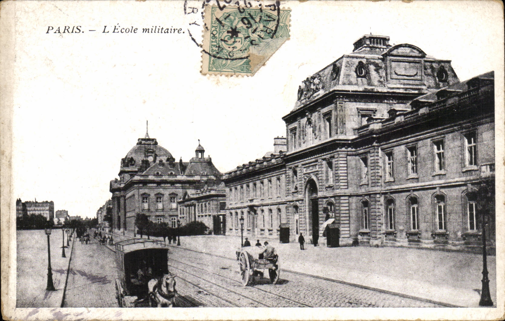 Paris - 7 - Ecole Militaire - Caleche - cheval CPA 