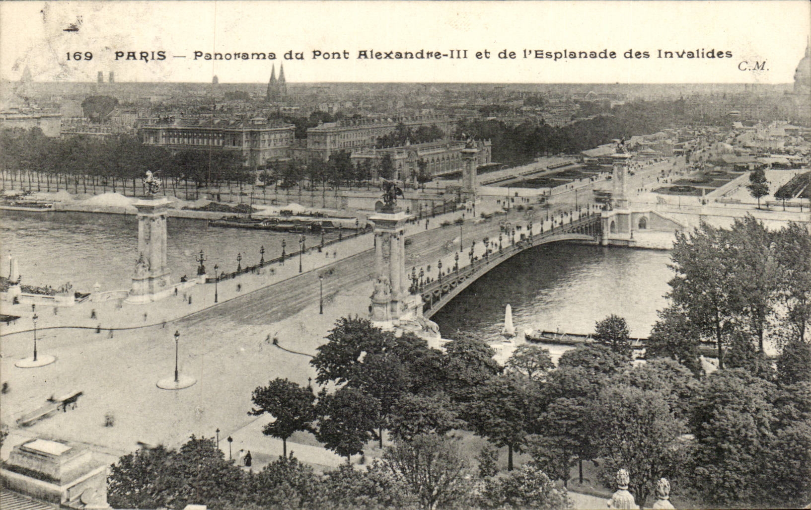 Paris - 7 - Panorama de Pont Alexandre III et de l' Esplanade des Invalides CPA 