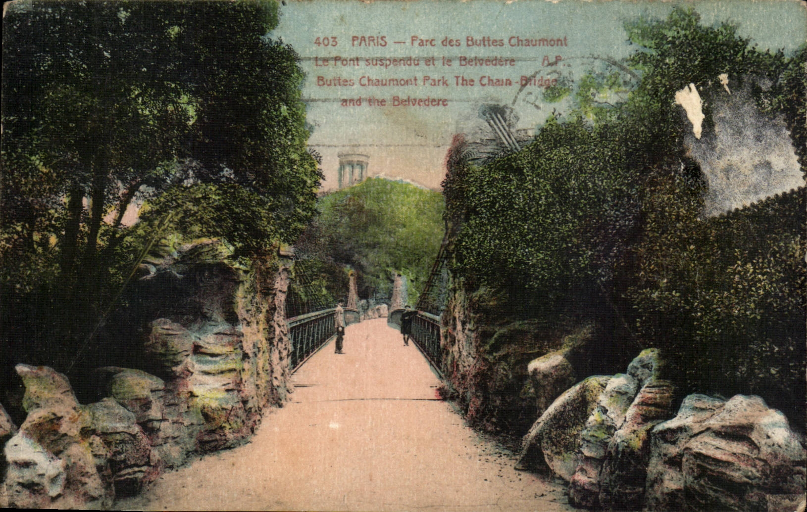 Paris - 19 - Parc des Buttes Chaumont - Parc Suspendu et le Belvedere CPA 