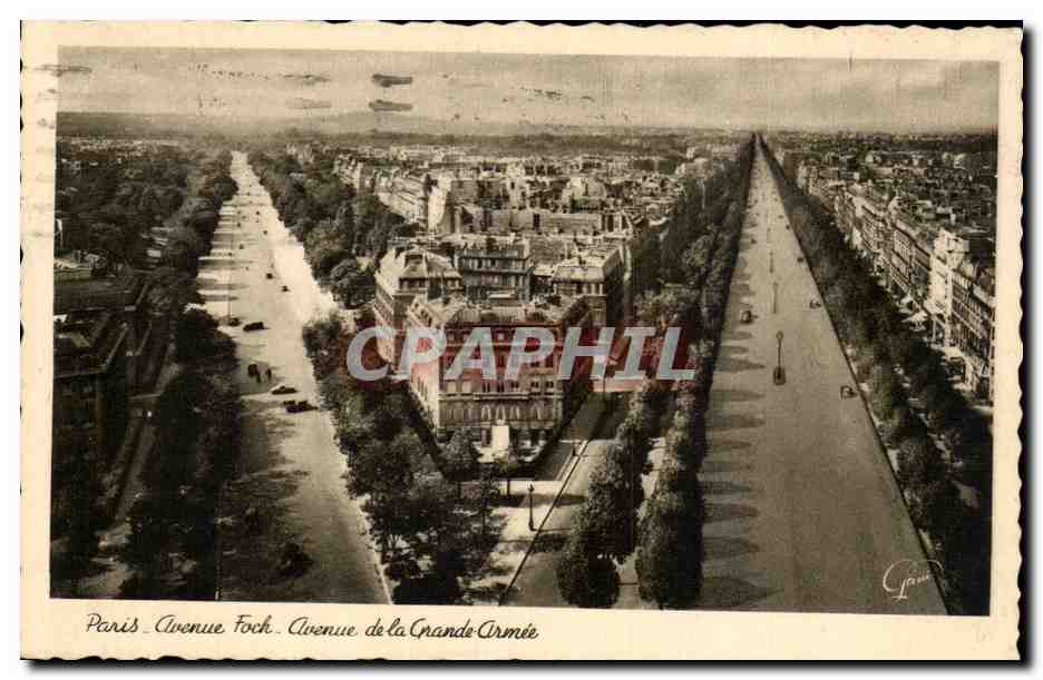 Paris - 16 - Avenue Foch et Avenue de la Grande Armee CPA 