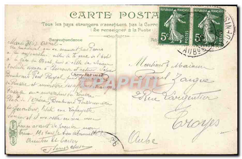 Paris 1 - Colonne Vendome - CPA  — Verso