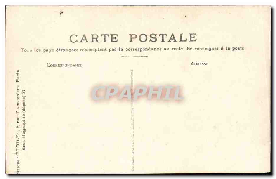 Neuilly - Chateau de Madrid - Cabre de Francois 1 - Bois de Boulogne - CPA  — Rückseite