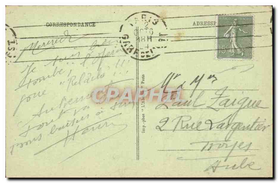 Paris - 10 - Place de la Republique - CPA  — Verso