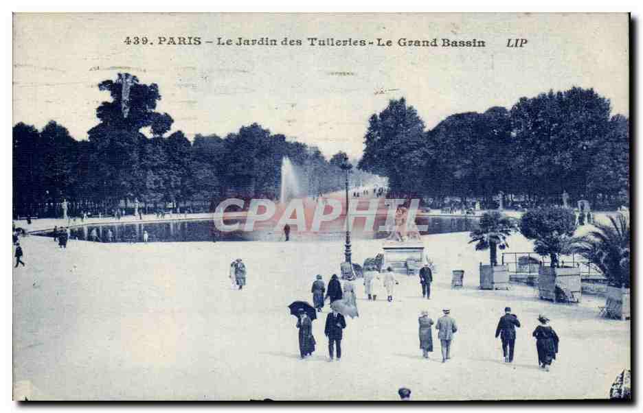Paris - 1 - Le Jardin des Tuileries et le Grand Bassin - CPA 