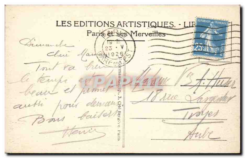 Paris - 1 - Le Jardin des Tuileries et le Grand Bassin - CPA  — Rückseite