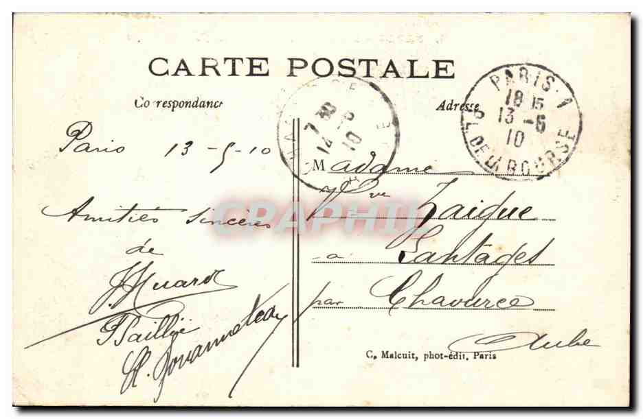 Paris - 8 - L'Arc de Triomphe et Etoile - CPA  — Rückseite