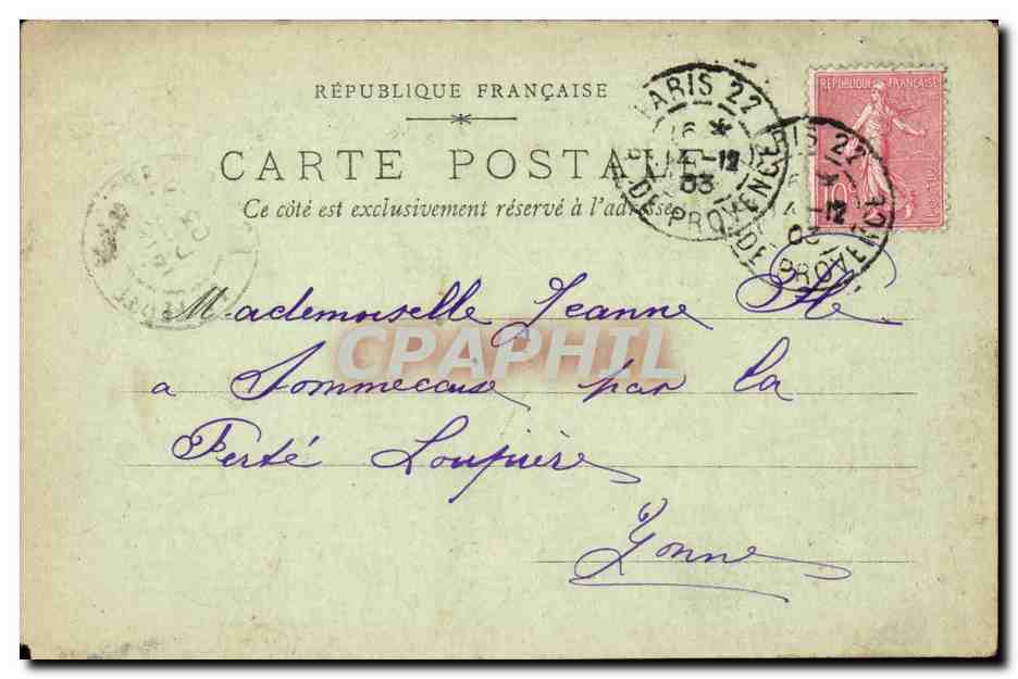 Paris - 1 - Souvenir de Paris - CPA  — Rückseite
