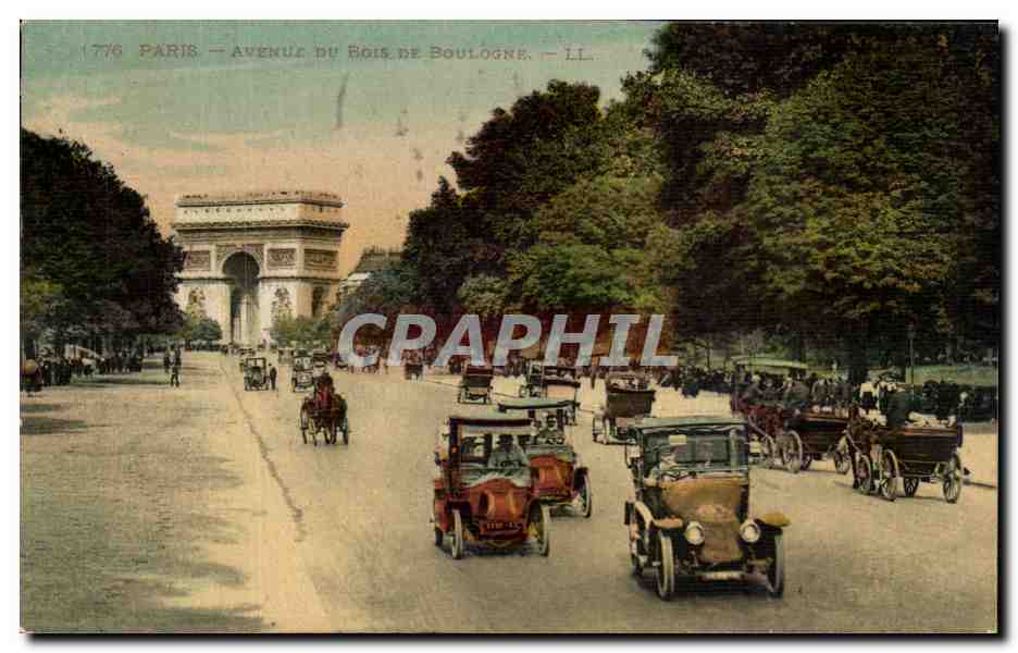 Paris - 16 - Avenue du Bois de Boulogne - automobile CPA 