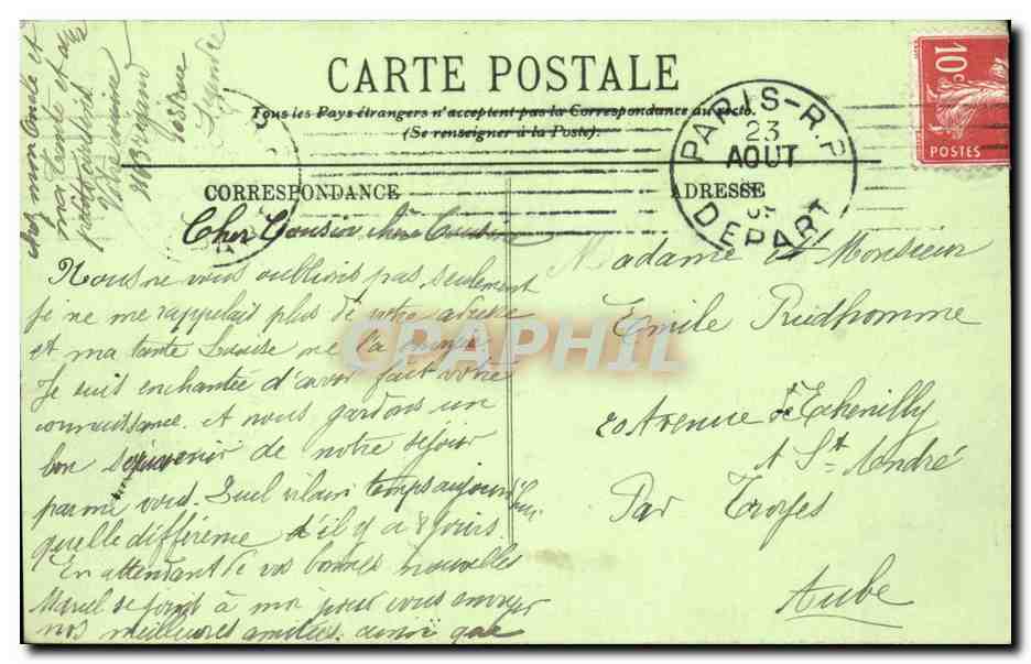 Paris - 8 - Le Grand Palais - CPA  — Verso