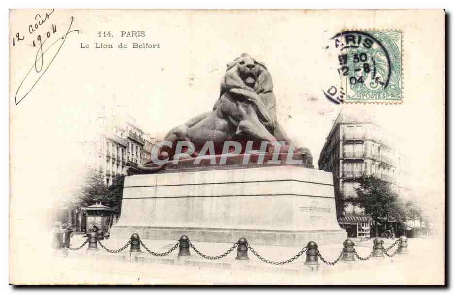 Paris - 14 - Le Lion de Belfort - CPA 