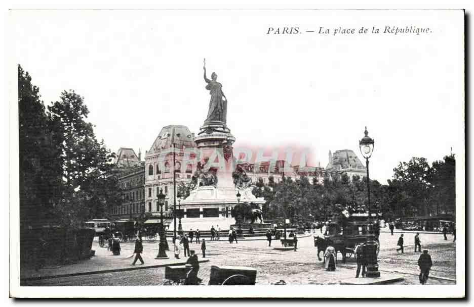 Paris - 10 - La Place de a Republique CPA 