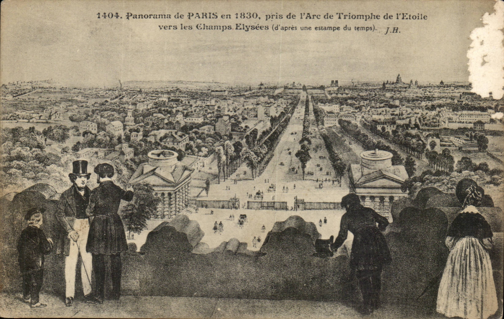 Paris 8 - Panorama de Paris en 1830 pris de l'Arc de Triomphe et l'Etoile CPA 