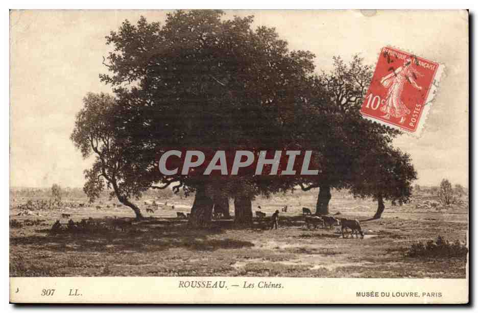 Paris 1 - Musee du Louvre - Rousseau - Les Chenes - Tableaux - Arts CPA 
