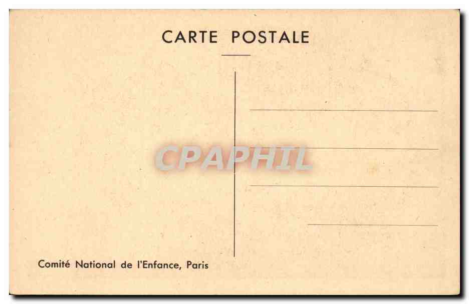 Paris - 1 Comite National de l'Enfance - Nain - Portrait d'Enfant - CPA  — Rückseite